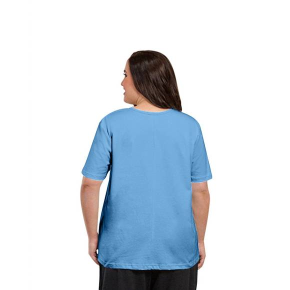 NEW ON THE PLUS SIDE cotton short sleeve tee - plus in vista - Picture 2 of 2